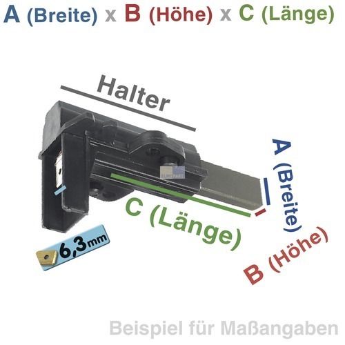 Bild: Kohlen kpl. mit Halter 6,3mmAMP Farbpunkt blau + ohne Halter 4,8mmAMP, 2 Paar