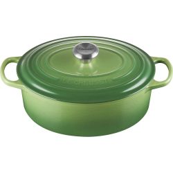 Le Creuset Bräter Signature oval 31cm, bamboo green