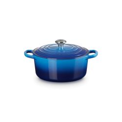 Le Creuset Bräter Signature rund 22cm, Azure