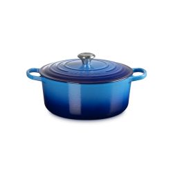 Le Creuset Bräter Signature rund 28cm, Azure