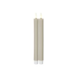 LED Wachskerze 25cm 2er beige