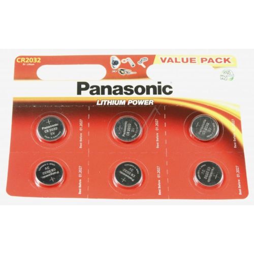 Bild: Lithium-Knopfzelle für Panasonic Staubsauger CR2032L6BP 6er Blister