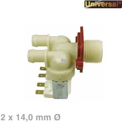 Magnetventil 2-fach 180° 14,0mmØ Universal für Waschmaschine Foron