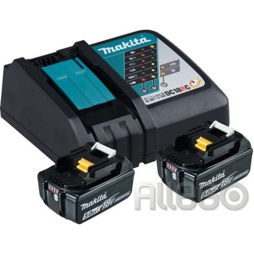 Bild: Makita Power Source Kit 18,0V-5,0Ah 197570-9 2x BL1850B 1x DC18RC (Karton)