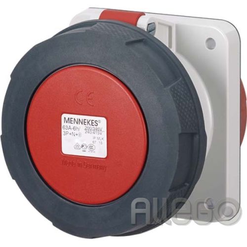 Bild: Mennekes Anbaudose 1457 125A 4polig 6h 400V IP67 Mennekes Anbaudose 1457 125A 4p