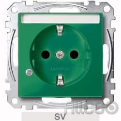 Merten SCHUKO-Steckdose SV gn Ko.Licht Schriftf MEG2303-0304