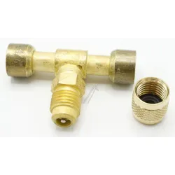 Messing-Kupplung mit Schraderventil für Kühlschrank Lokring L13000776 6mm, Kühls