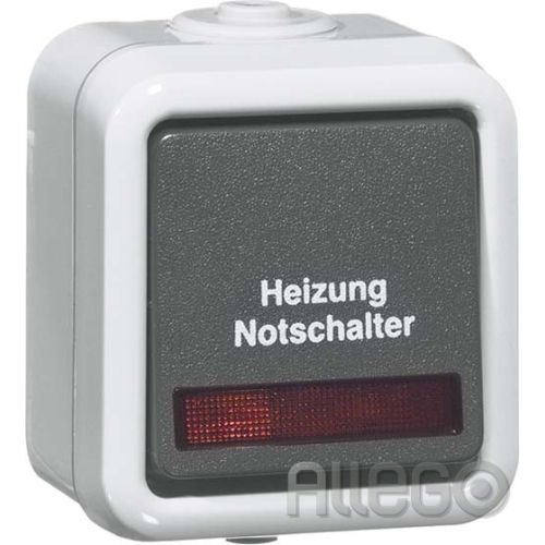 Bild: Peha Heizung-Notschalter gr 10A 250V Kontrolll. D 626 WAB HN