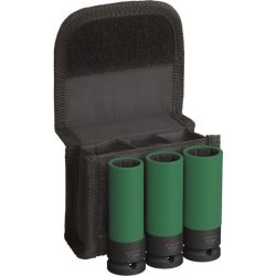 PRO Impact Steckschlüsseleinsatz-Set 1/2", 3-teilig (schwarz, tief, mit Felgensc