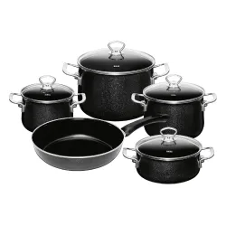 Riess Topfset Black Magic 5 tlg. mit Bratpfanne, schwarz
