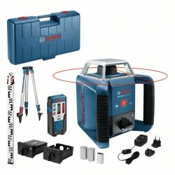 Rotationslaser GRL 400 H Professional, mit Baustativ (blau, Koffer, rote Laserli