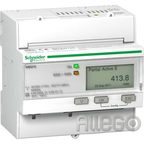 Bild: Schneider Energiezähler IEM3210 3P+N 5A Pulse Mid A9MEM3210