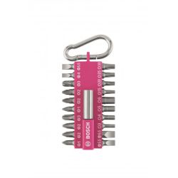 Schrauberbit-Set mit Snap-hook (pink, 21-teilig)