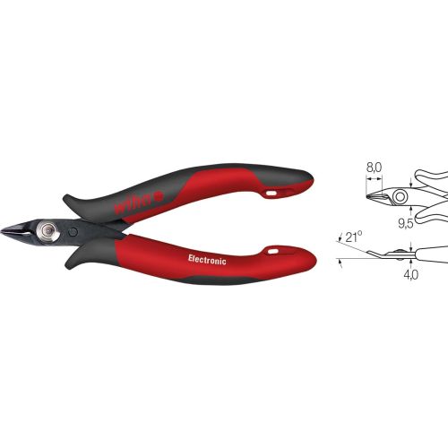 Bild: Seitenschneider Electronic (rot/schwarz, schmaler, spitzer Kopf)