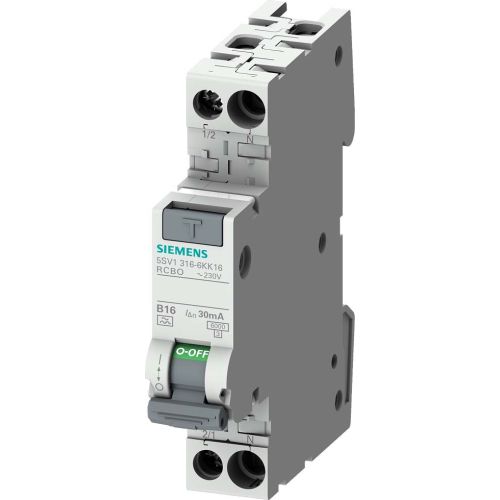 Bild: Siemens FI/LS kompakt 1TE 5SV1316-4KK10 1P+N 6kA Typ F 30mA C10