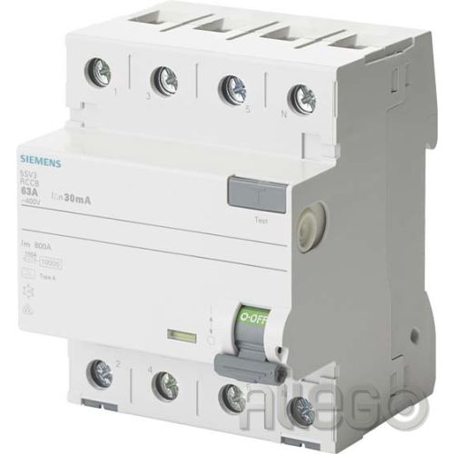 Bild: Siemens IS FI-Schutzschalter 63A 3+N-pol. 300mA 5SV3646-8