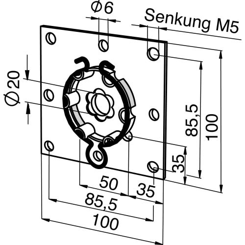 Bild: Somfy Antriebslager LT 100x100mm vzkt. 9763608