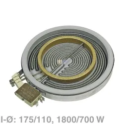 Strahlheizkörper 175/110mmØ 1800/700W 230V 00437040 437040