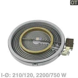 Strahlheizkörper 210/120mmØ 2200/750W 230V 00436657 436657
