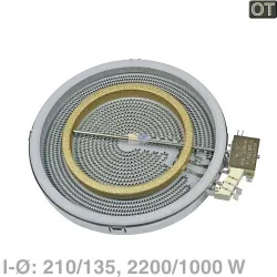 Strahlheizkörper 2kreis 230mmØ Siemens 00436626 EGO 10.51213.492