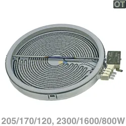 Strahlheizkörper 3kreis AEG 3051747016 EGO 10.51311.044 für Glaskeramikkochfeld