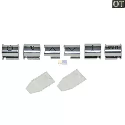 Tastenkappe silber, bedruckt, 6er Set 00614418 614418 Bosch, Siemens, Neff