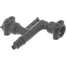 Verbindungsteil Fluid-Anschluss T-Form D=3,95 mit Klammer D=5mm brüniert