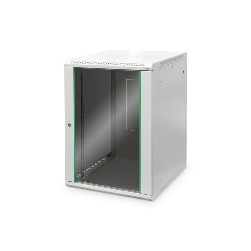 Bild: Wandschrank mit Glastür 16HE 600x600 grau DN-19 16U-6/6-EC