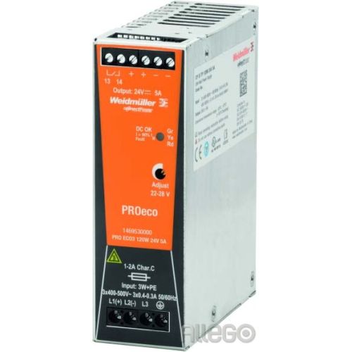 Bild: Weidmüller PRO ECO3 120W 24V 5A 1469530000 Stromvers. Schaltnetzger.24V