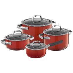 WMF Fusiontec Mineral Topfset, 4-teilig, Red