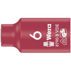 Zyklop-Steckschlüssel-Einsatz 8790 B VDE, 6mm, 3/8" (rot/gelb, isoliert bis 1.00