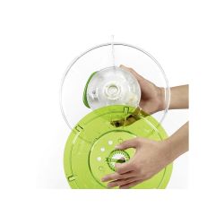 Zyliss Salatschleuder Easy Spin 2 grün, 20cm, AquaVent entfernt 25% mehr Wasser